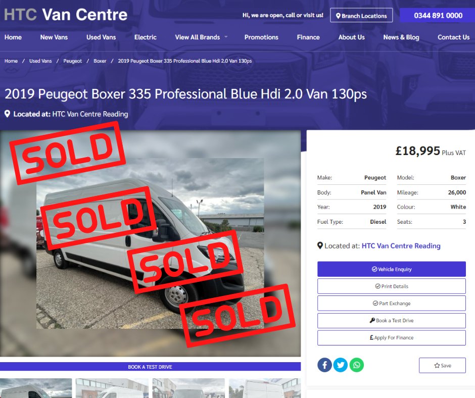 Peugeot Boxer another one sold and more used vans available in stock. 

Visit our website to view more used vans: htcvancentre.com/used/vans/

#htcvancentre