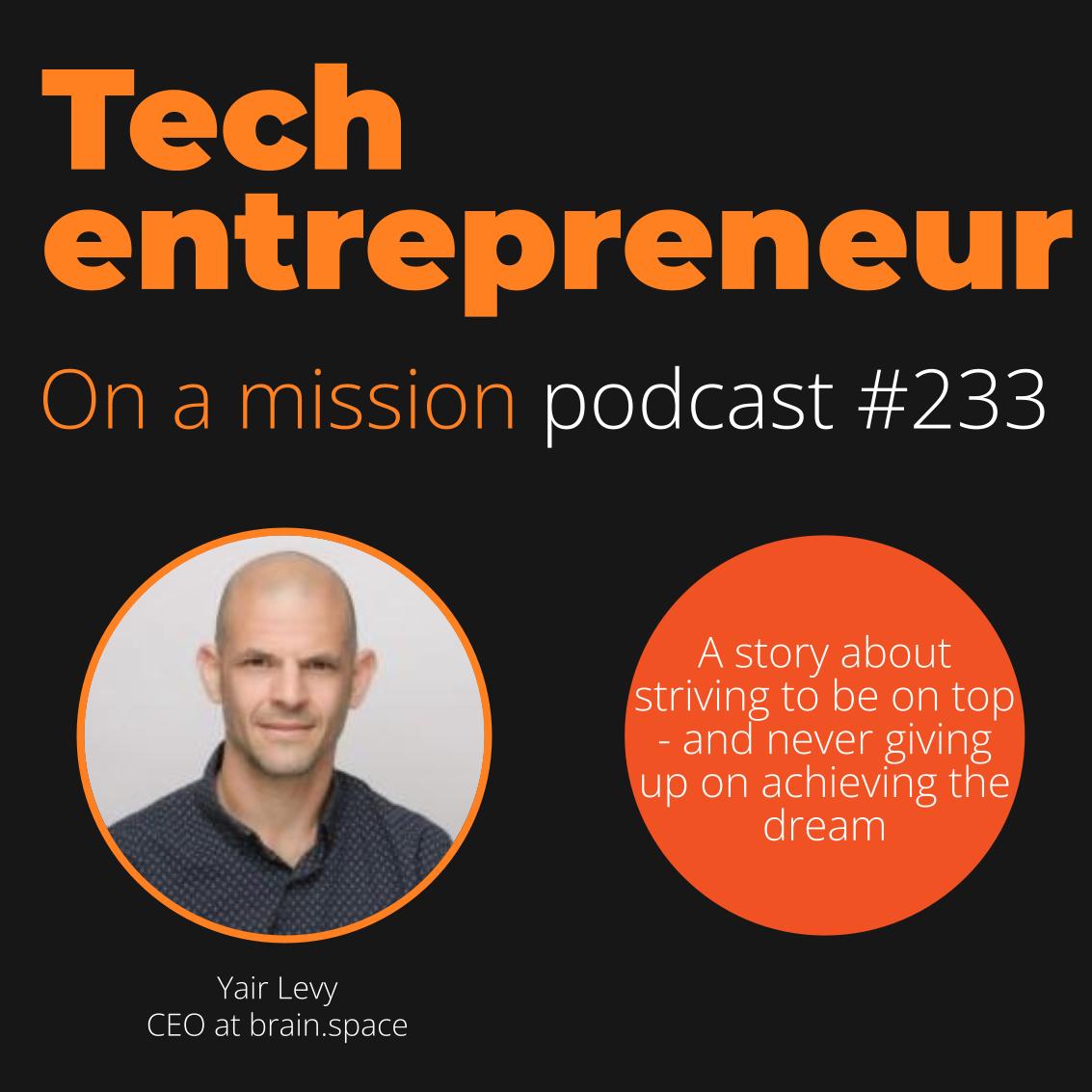 "Never underestimate the power of the dream."

A quote from Yair Levy, CEO of brain.space. It's the red thread throughout the inspiring interview I had with him.

Here's the link to the full episode: valueinspiration.com/yair-levy/

#startupstrategies #saas #entrepreneurship