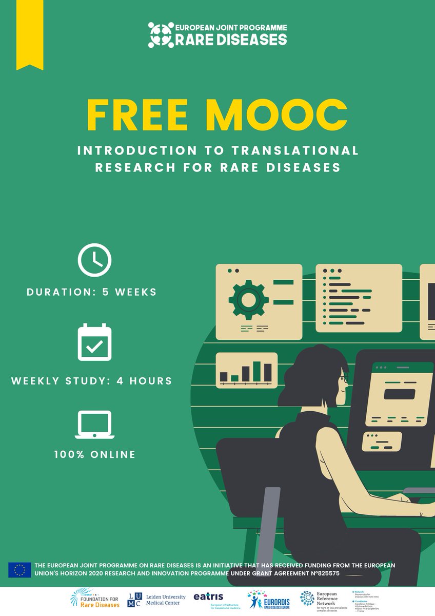 💻New free MOOC: @EJPRareDiseases launches a new MOOC entitled “Introduction to translational research for Rare Diseases” enabling you to explore therapeutic development process from the unique perspective of rare diseases ℹ️More information: ejprarediseases.org/ejp-rd-launche…