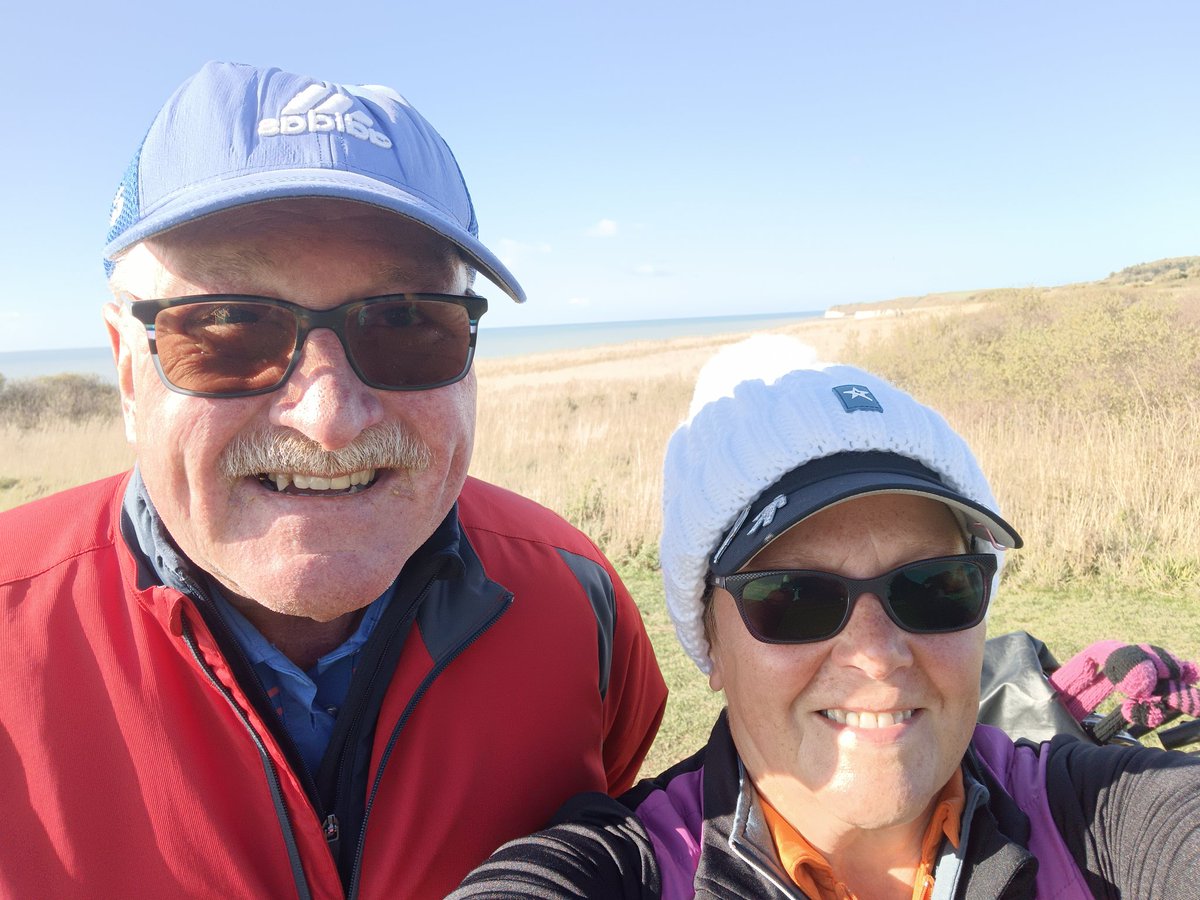 BarbaraHorrock3's tweet photo. What do you do on a beautiful, sunny, windy autumn day 35 years after you first met. You go to to the seaside.........and play 18 holes of golf on a links course. Brilliant day. https://t.co/Qhmrz9Wvut