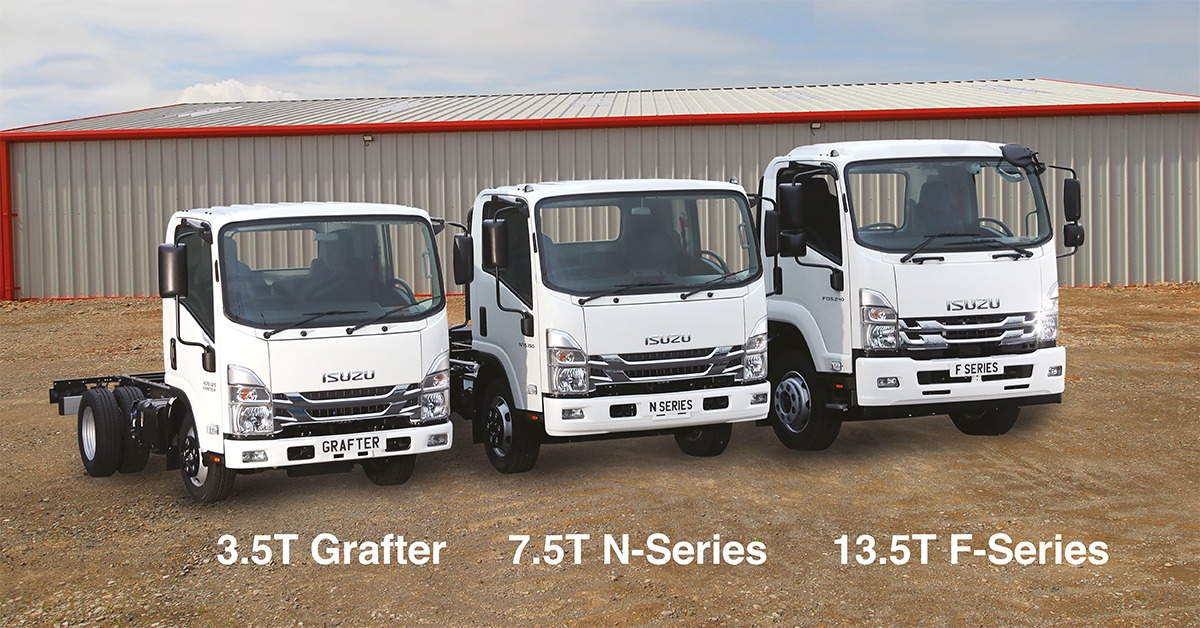 The Isuzu Truck range - from the 3.5 tonne 'Grafter' to 13.5 tonne F-Series. Talk to your local Isuzu Truck dealer today to find out more about the Isuzu Truck range isuzutruck.co.uk/dealers/ #IsuzuTruckUK #commercialvehicle #chassis #dealernetwork #building #landscaping #transport