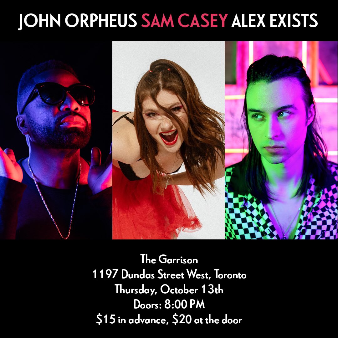 Just three sleeps to the show of shows with <a href="/John_Orpheus/">Antonio Michael Downing</a> <a href="/itsmesamcasey/">Sam Casey</a> and <a href="/alexexistsworld/">Alex Exists</a> at @TheGarrisonTO on October 13th. eventbrite.com/e/the-confiden…