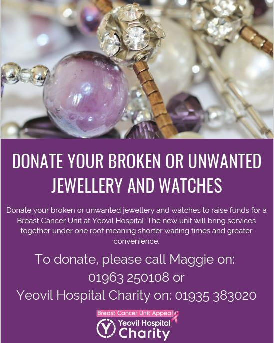 We are delighted to announce that our fundraising from donated jewellery has now raised over £100,000!! Thank you to Acreman Street Antiques in Sherborne, to everyone that has donated jewellery so far and to our wonderful volunteer Maggie Hague for managing this fantastic project