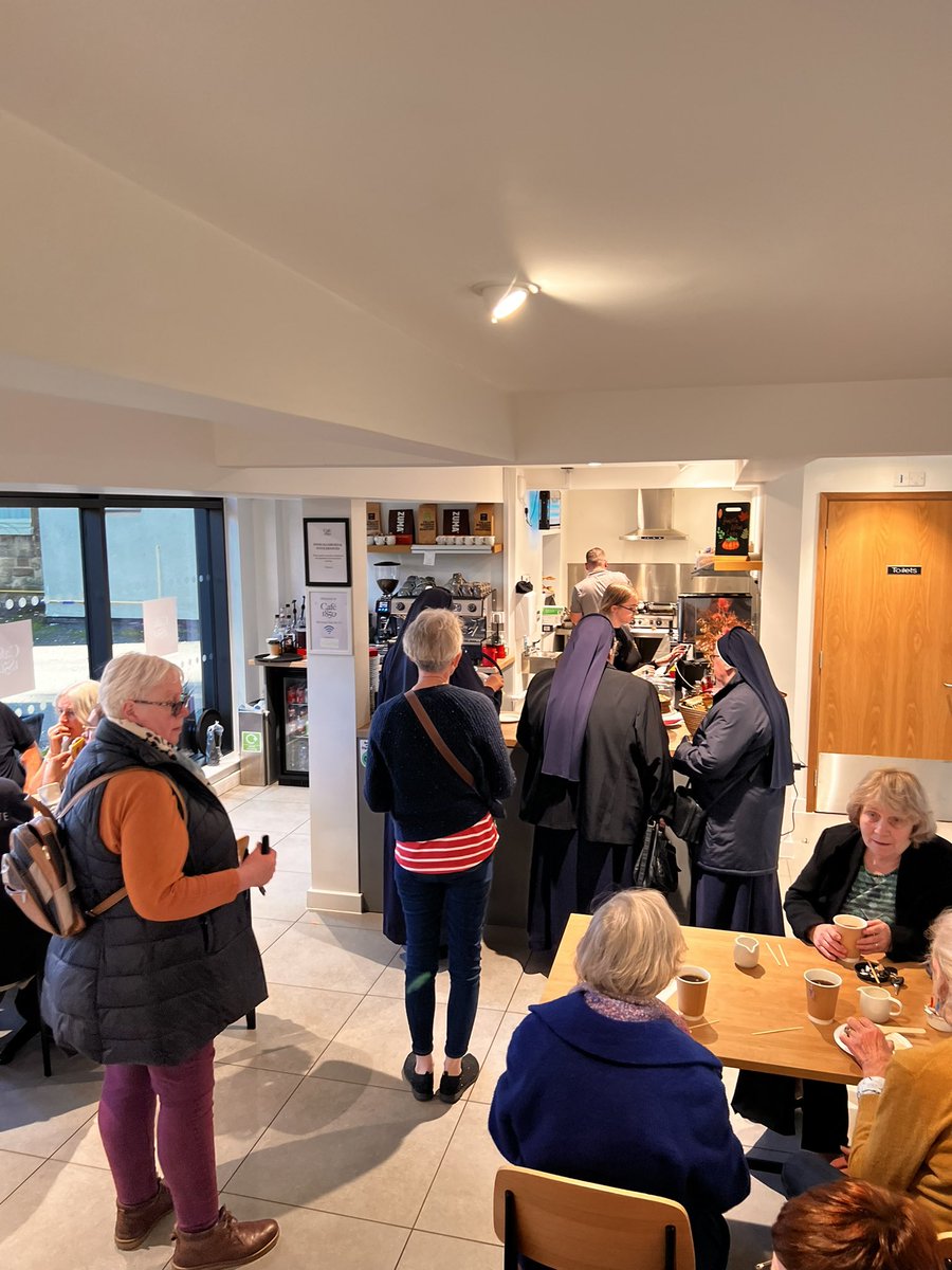 RCNorthampton's tweet photo. It’s lovely to see so many people in our cafe1850 waiting for our opening Mass at 6.00pm #relictour #SaintBernadette https://t.co/cJqvMe2Jh8