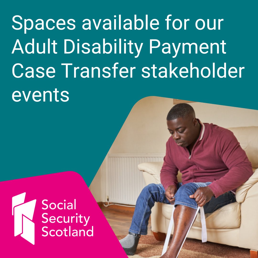 SocSecScot's tweet photo. We have started the process of transferring adults in Scotland currently in receipt of PIP or DLA to Adult Disability Payment. 

If you are part of a stakeholder organisation who supports disabled adults, sign up to one of our October information events: https://t.co/WICsJc6HTn https://t.co/cKp4h46eGb