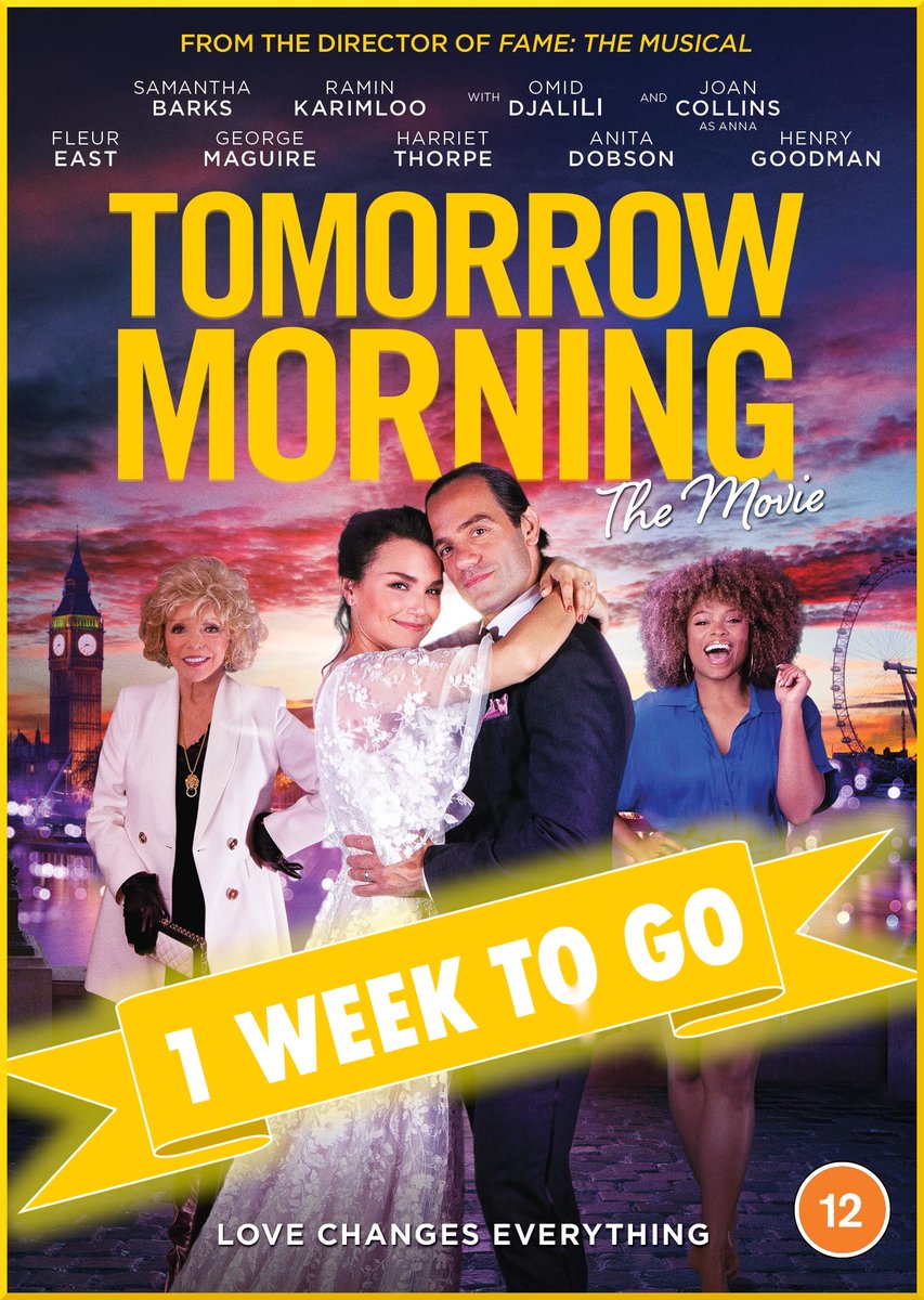 Only one more week to go until Tomorrow Morning is released on DVD
 
Available to pre-order now on Amazon: amzn.to/3D894wX
 
#TomorrowMorningTheMovie #Musical #DVD #SamanthaBarks #RaminKarimloo #JoanCollins  #MovieMusical