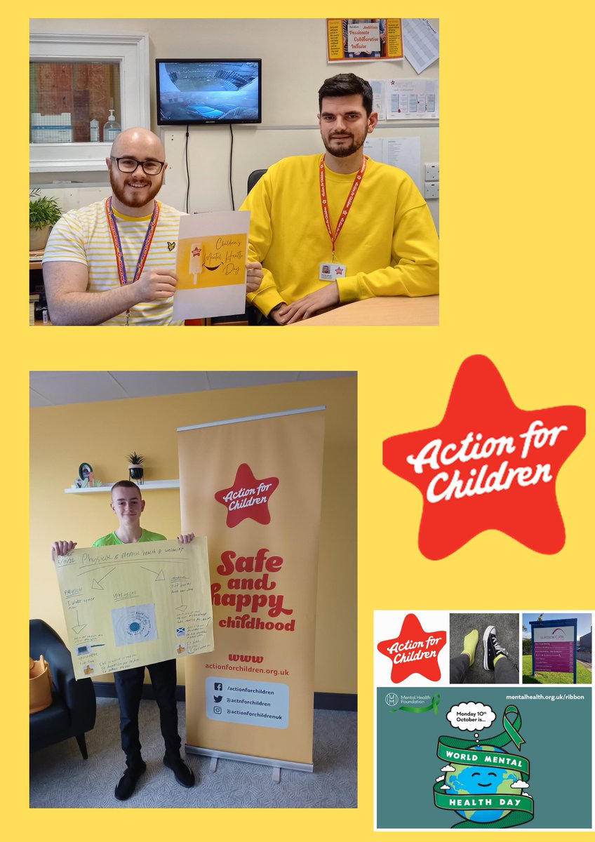 Some of our staff members showed our support for #childrenmentalhealth day. Glad to see our staff taking part and shout out to one of our YP Frazer Wallace - who is in the picture - who initially brought this up to us as its something he is very passionate about. 🙏🥳💛