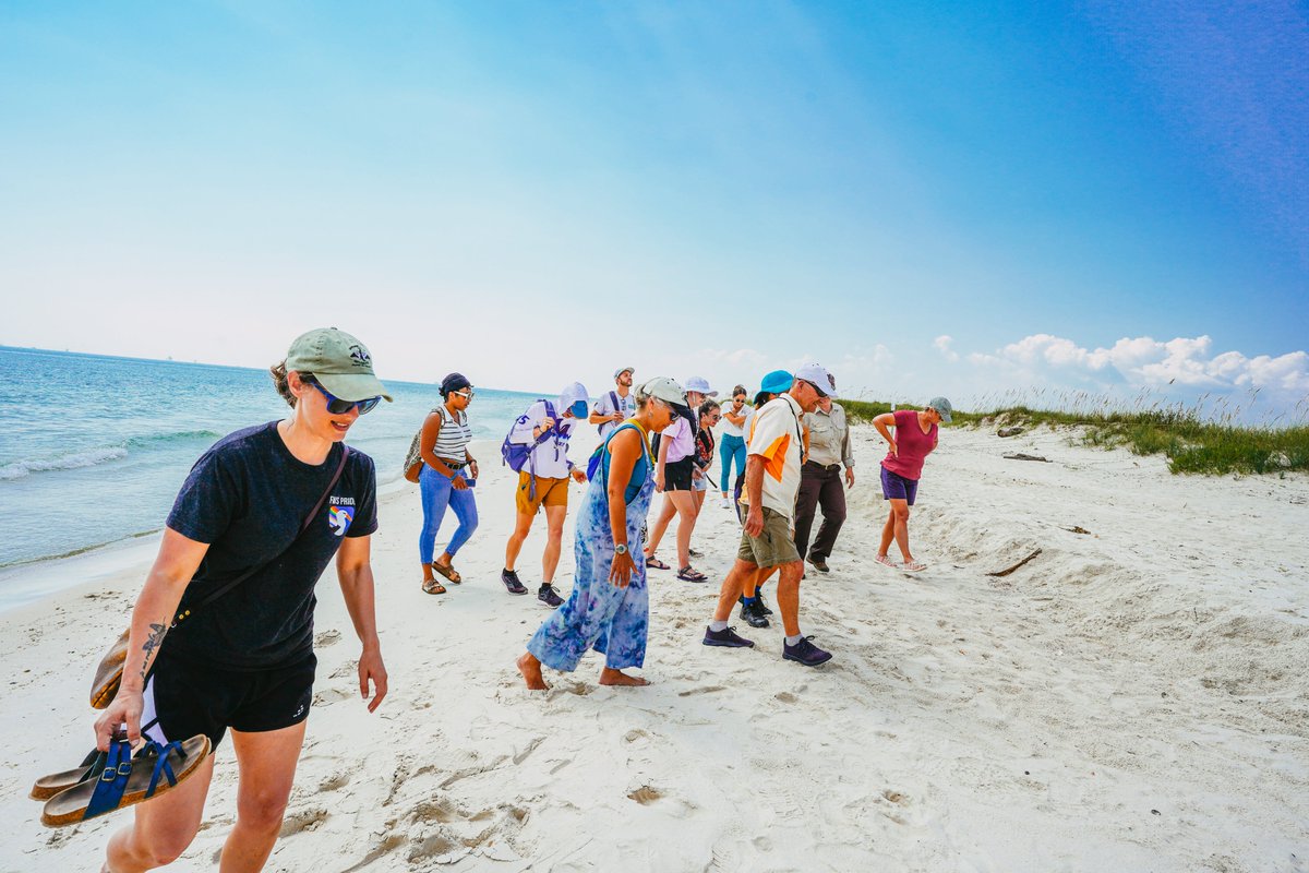 se_casc's tweet photo. Jackie Sablan, USFWS Active Refuge Manager at Bon Secour National Wildlife Refuge, led symposium participants on a tour of the living shoreline and beach habitats surrounding Fort Morgan. #se_casc #Science4Climate Learn more: https://t.co/YtDCkGpJnN https://t.co/0Xcvzaw7tD