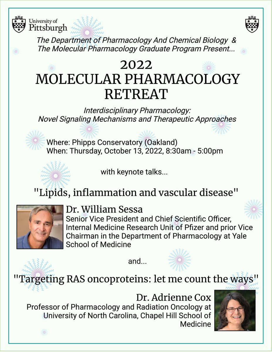 Get ready....

The 2022 Molecular Pharmacology retreat is this Thursday at Phipps Conservatory! 🌺🌻🪷🌹🌸