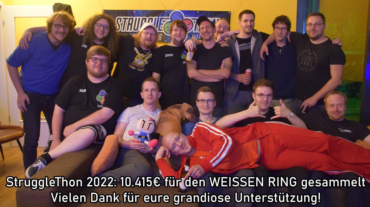 Das war der StruggleThon 2022! 10.415 € für @weisserring gesammelt! Danke für eure großartige Unterstützung! Wir hatten riesigen Spaß mit euch zusammen und freuen uns jetzt schon richtig auf nächstes Jahr! Danke, danke, danke, danke, danke, danke, danke, danke, danke, danke!