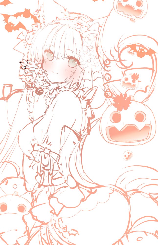 むー@スケブ、お仕事募集中🕊 on Twitter: “ハロウィン花月ちゃん構図ラフ(˘︶˘).｡.:*♡ ＃アズールレーン ＃花月