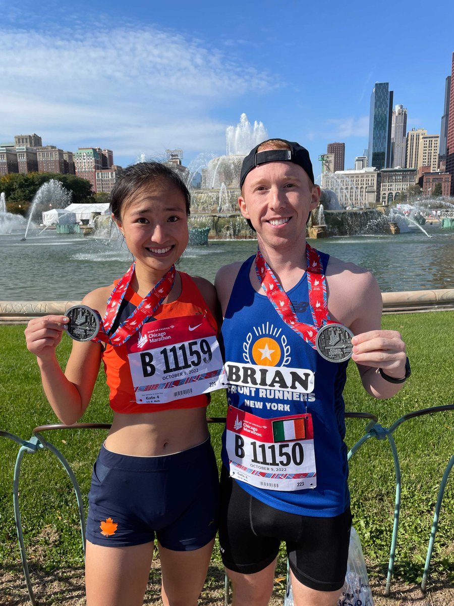 mountsinaicbipm's tweet photo. Charney-Nadkarni collaboration🤝, outside of the lab!🎉Congrats to @Brian_Feno and Joy Jiang for competing and setting personal records in the Chicago Marathon yesterday! 🎽🎖️#behindthescenes #ChicagoMarathon2022 https://t.co/sneMXGHWk3