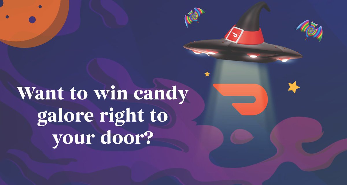 DoorDash's tweet image. This Halloween, work some magic 🔮✨ Summon treats to your door and support your neighborhood with every order.

Share your favorite throwback Halloween moment with #NeighborhoodNostalgia + #sweepstakes for a chance to win a $50 DoorDash gift card for candy and more.