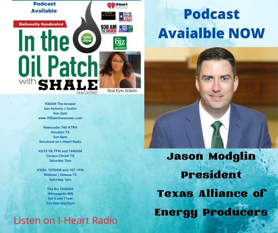BoladoKym's tweet photo. In this recent episode from our nationally syndicated radio show In the Oil Patch, I was joined by Jason Modglin, President of Texas Alliance of Energy Producers. Give it a listen now!

https://t.co/IPqtEVgFv6 

#SHALEMag #ITOP #740KTRH #oilandgas #energy #policies #OPEC https://t.co/RCrYg2b6cm