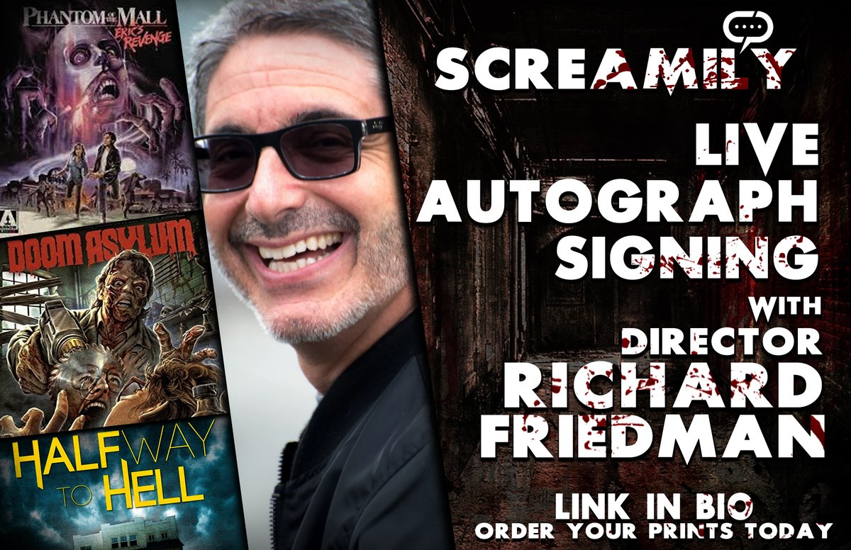 StreamilyLive's tweet photo. Streamily Presents SCREAMILY!
October 15 - Lew Temple, Nick King, Richard Friedman, Ginger Lynn, Amanda Bearse, Parry Shen, Tim Dezarn, & VC Dupree will be signing LIVE!
Order your prints today at https://t.co/GksbR0O2fd!
#Halloween #Scream #Autograph #Live #Screamily https://t.co/RVnZjxnHA2