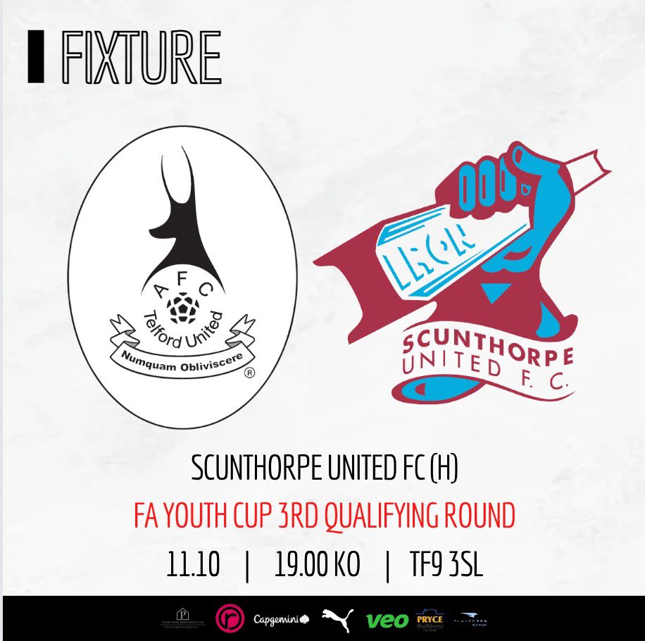 FIXTURE | A huge game for the under-18s who face <a href="/SUFC_Academy/">SUFC Academy</a> in the FA Youth Cup tomorrow evening. 
 
🕛 7pm KO 
🏟 Market Drayton FC 
🎟 £4 adults, £2 concessions and Under-16s.