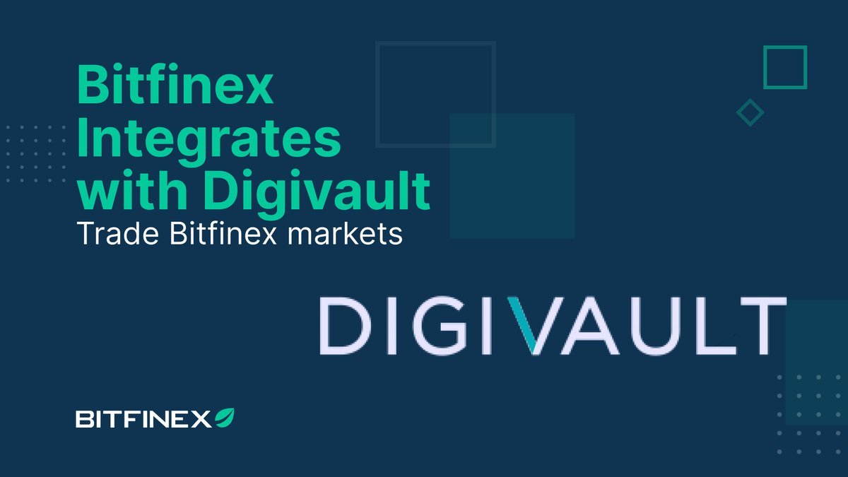 bitfinex_asia's tweet photo. 📢 Bitfinex 很自豪能夠與納斯達克上市的數字資產託管人 @EQONEXGroup @DigivaultGlobal 集成！
Digivault 託管客戶現在可以在 Bitfinex 市場上無縫交易🎉

了解 Bitfinex 是如何擴大其市場深度的：
https://t.co/mx2XRGwDQE https://t.co/W29Aqaexwm