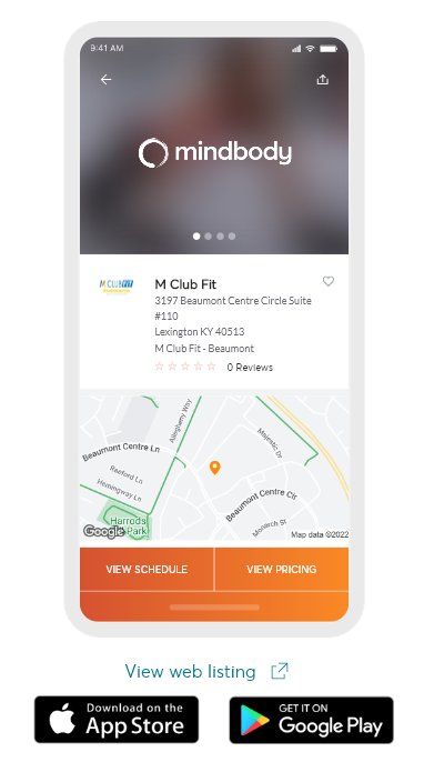 MClubFitLex's tweet image. Have you downloaded the FREE Mindbody App yet?? Find us on here to see the M Club Fit group class schedule in real time, book instantly, view upcoming events at a glance, buy more training packs, leave reviews and more!

M Club Fit mindbodyonline.com/explore/locati…