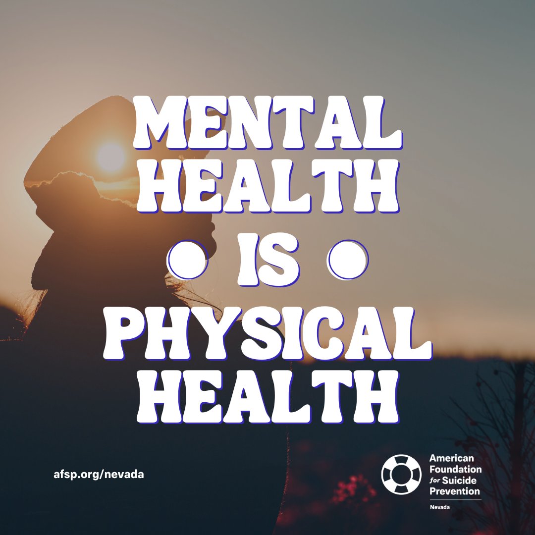 Today is #WorldMentalHealthDay! 🌎🧠🌟 We're here to remind you that mental health IS physical health. Share this to let others know!

#YouAreNotAlone #MoreForMentalHealth #RealConvo #MentalHealthMatters #StopSuicide #SuicidePrevention #BeTheVoice #AFSPNevada