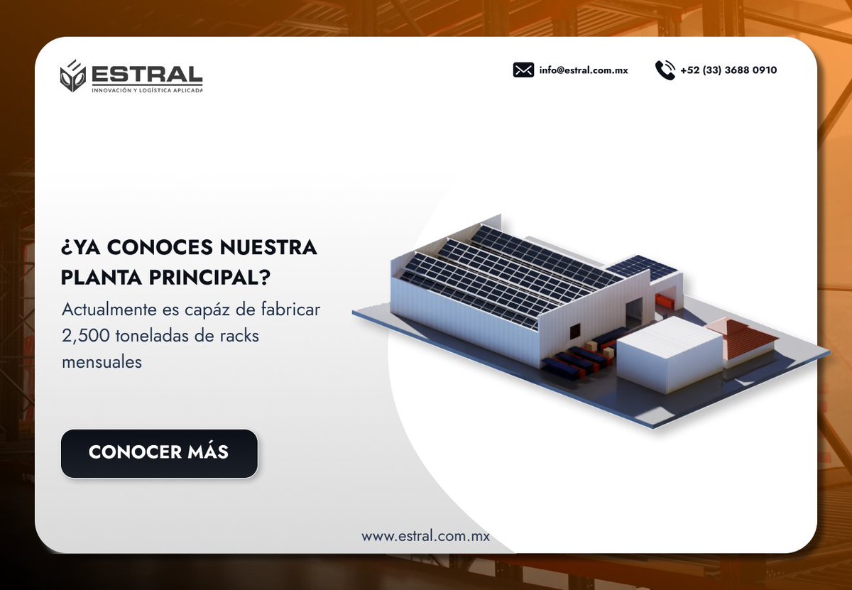 EstralRacks's tweet photo. En ESTRAL contamos con la capacidad suficiente para fabricar todos los proyectos que necesites.

Entra a https://t.co/TEspdmsKXz y encuentra más información. 👈

#estral #Racks #Almacenaje #Selectivo #Storage #Ventajas #3D #Isometric #blender3d #Estanteria #Entrepiso #Almacen https://t.co/AxCI21bRbf