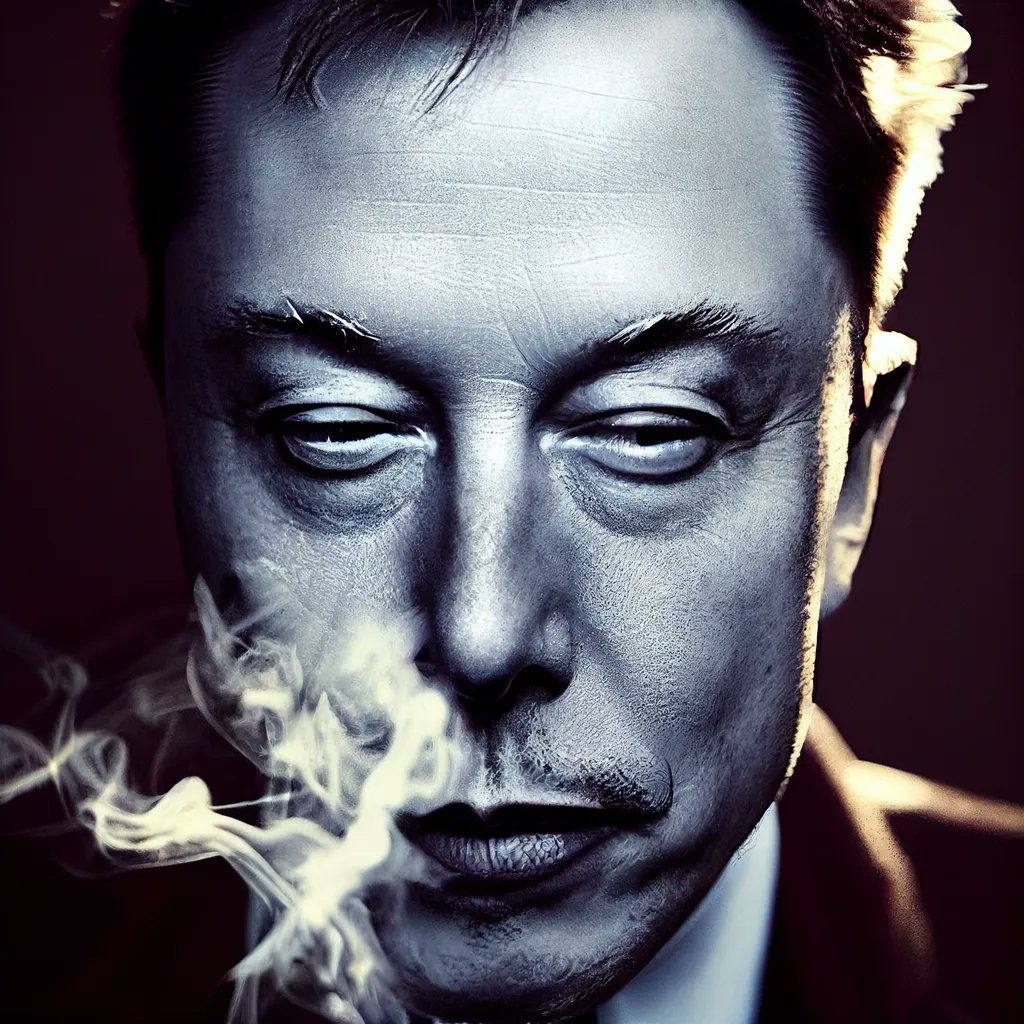 mitchelldanger's tweet photo. Elon Musk Smoking

#ElonMusk #Spacex #Tesla  #AIArt #Midjourney #MidjourneyArt #AICreations #DigitalArt #DigitalArtist #smokingboys #smokingcigarettes #smokingkink #smokeweed https://t.co/9bDz6IT4fd