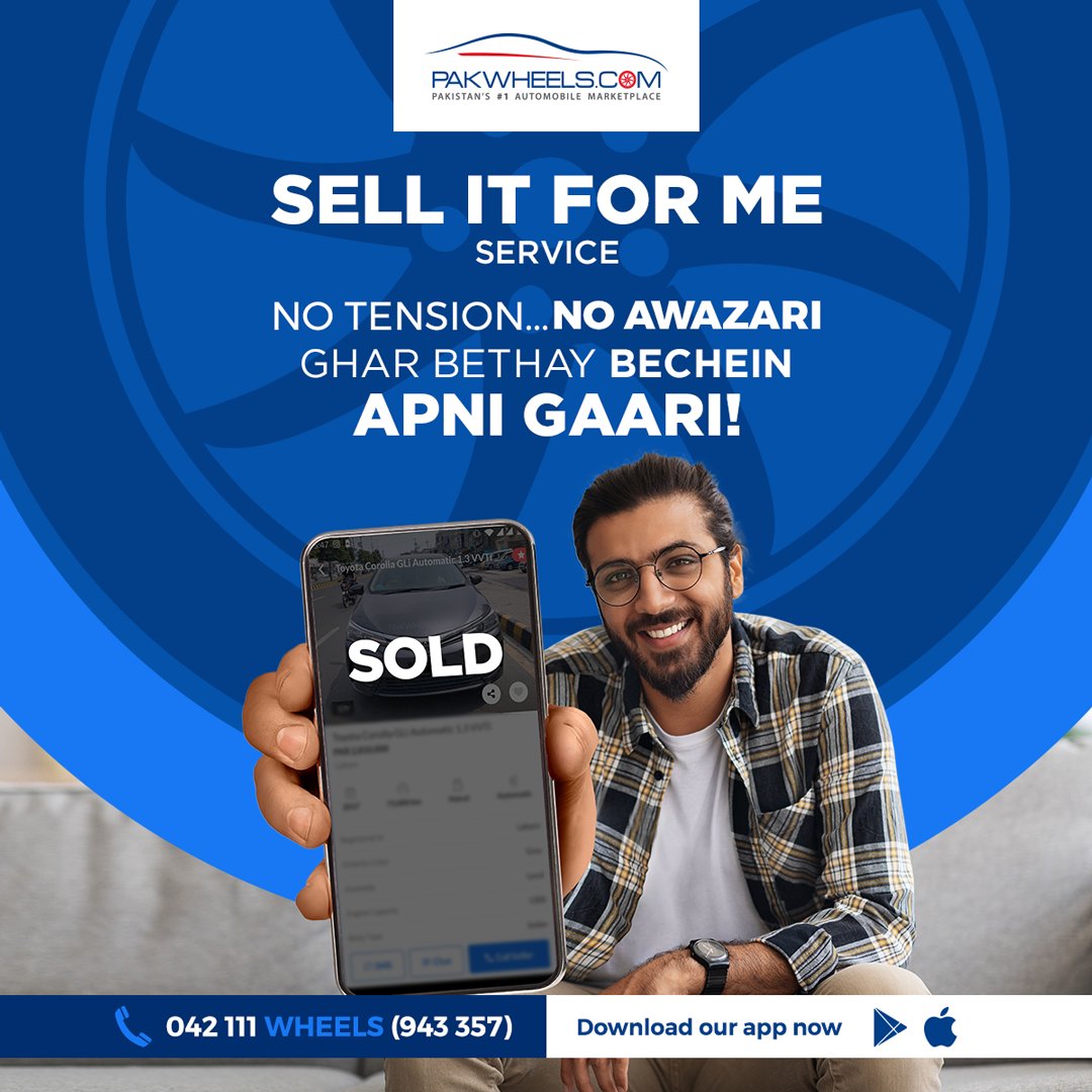 PakWheels's tweet photo. Gaari baichne ki fiker se ab Azaadi! 

Use PakWheels Sell It For Me Service: https://t.co/jao9SE4cQe

#pwsifm #PWSellItForMe #PakWheels https://t.co/ZYLBQXt51i