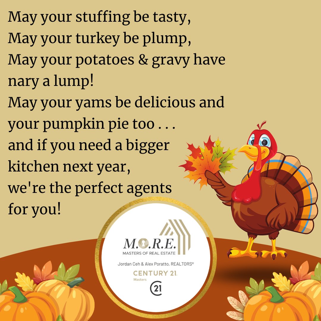 jordanceh's tweet image. A little Thanskgiving poem from #yourlocalexperts!😉

#MastersofRealEstate #MORE #yourlocalexperts #JordanCeh #AlexPoratto #C21Masters #C21 #REALTORS®

Jordan Ceh &amp;amp; Alex Poratto, REALTORS®
Century 21 Mast... facebook.com/48911040447406…