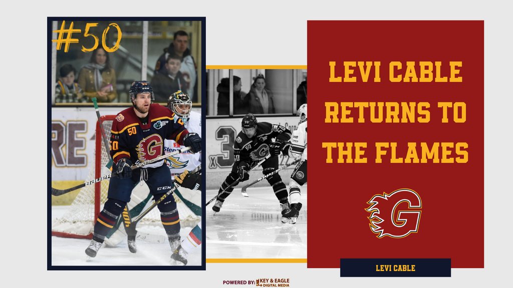 Levi Cable plugs in for the 22/23 season! 🔌 

The 28 year old Saskatchewan native joins rejoins the Flames after 19 goals and 19 assists in last seasons campaign

Read more below 👇

bit.ly/CableReturns 🏒 

#Guildford #FlamesIHC #EIHL #IceHockey #GuildfordFlames