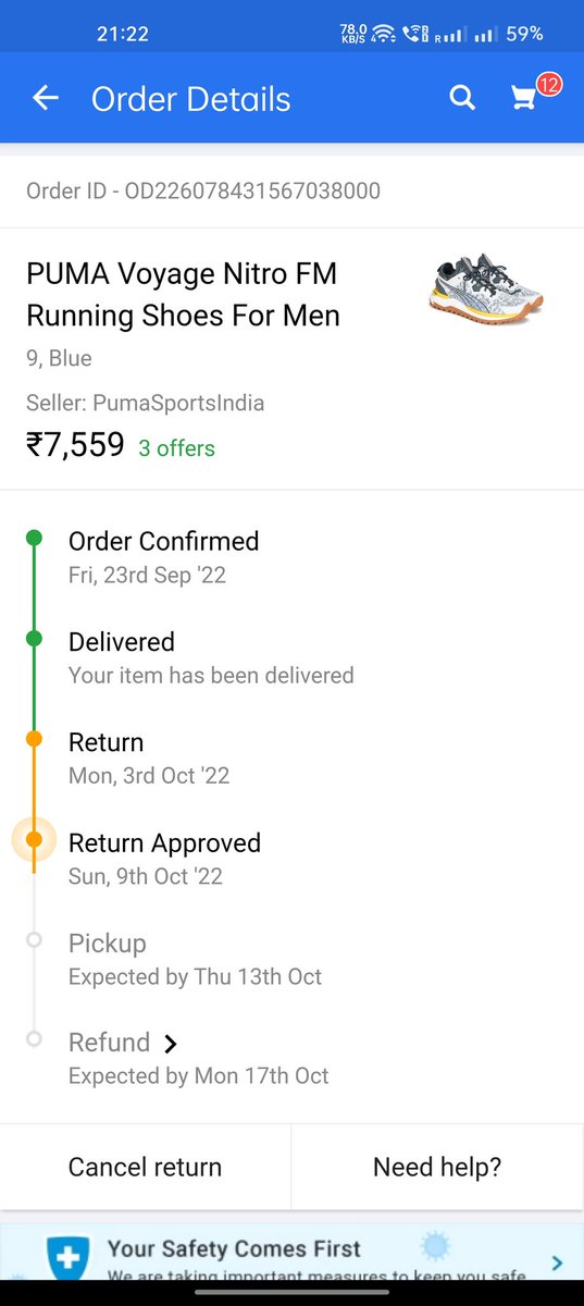 goyalkaraniit's tweet photo. @Flipkart @flipkartsupport I ordered Puma Shoes from your website but instead got a child's pant. Firstly it took you people 6 days to approve the return and then the pickup guy refused to accept. #FraudFlipkart #FlipkartChorhai https://t.co/wTs2565qvK