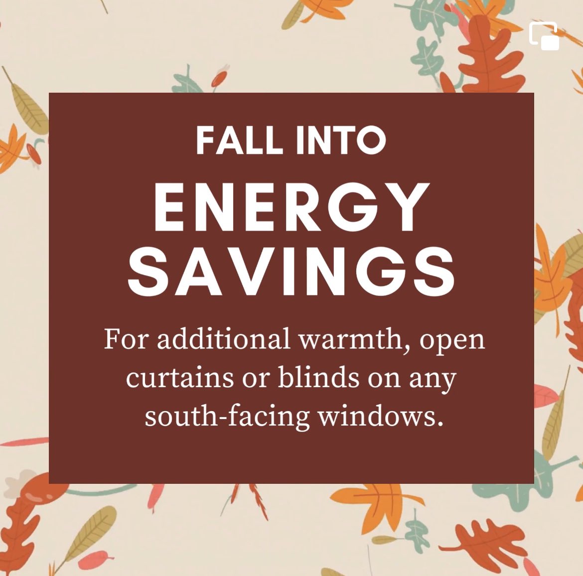 Hart_EMC's tweet photo. If your home is feeling chilly, open window coverings on all south-facing windows to let warm,  sunlight into your home. #SaveEnergy https://t.co/MWnbwUopCn