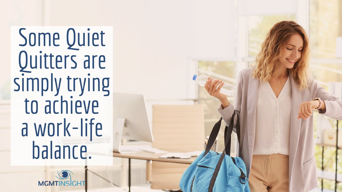 MGMTinsightLLC's tweet photo. Don’t make the automatic assumption that Quiet Quitters are lazy or not interested in their jobs. Some Quiet Quitters are simply trying to achieve a work-life balance. #Employment #Balance https://t.co/tJ9UYIMn9T https://t.co/1UFMB0UsHW