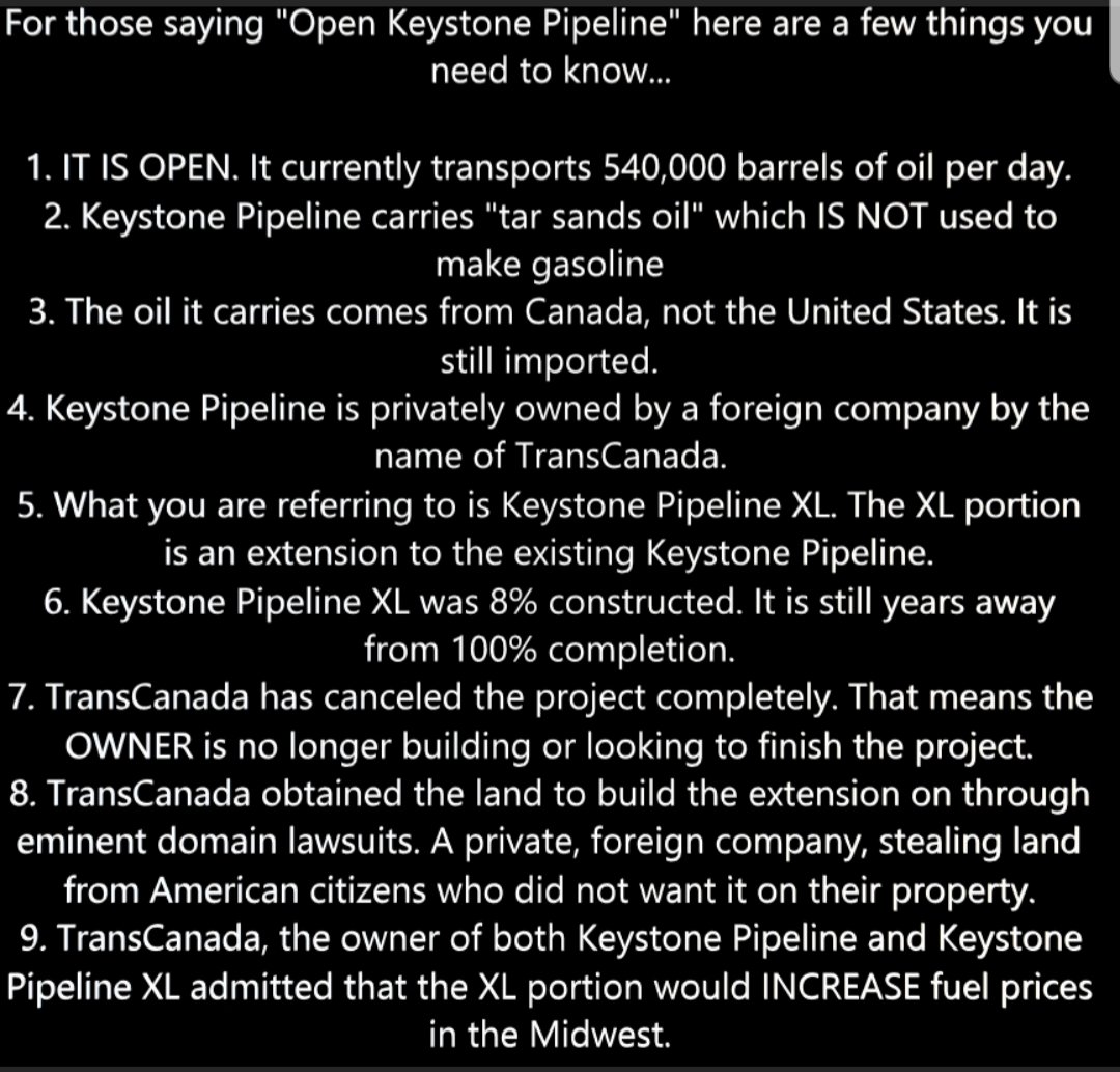 Rob42021939's tweet photo. #keystonepipeline #keystonexlpipeline
#GasPrices #Oilprices #mondaythoughts #MondayMorning https://t.co/yT3HsHFFgi
