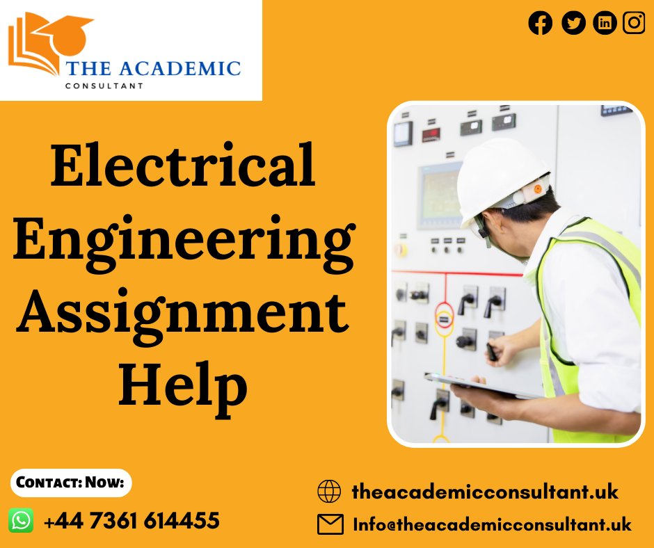 theacademiccon3's tweet image. Be confident! Because you choose our Electrical
Engineering Assignment help services.
Order Now:
#electricalengineer #electricalengineeringassignment
#electricalengineeringassignmenthelp #writingassignment
#writinghelp #assignments
#assignmenthelp #help #theacademicconsultant