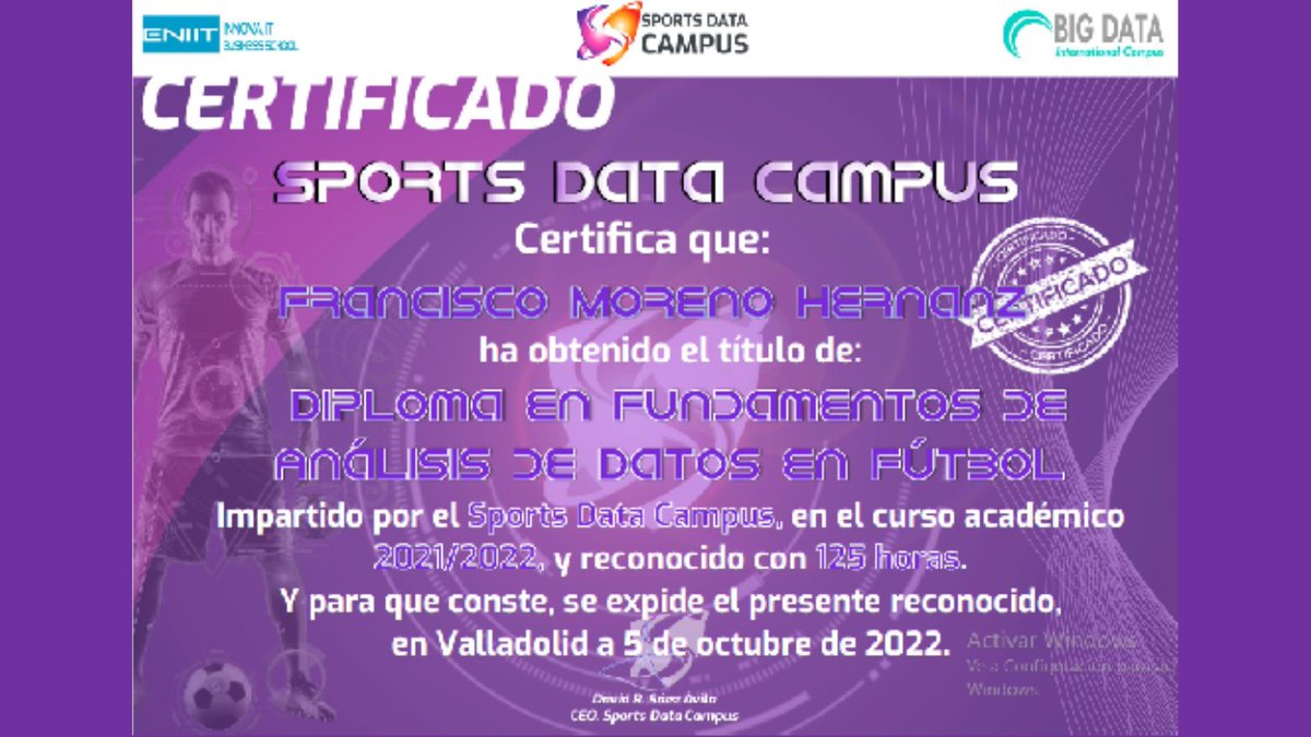 pacoleta5's tweet photo. Gracias a @SportsDataCamp, @davidrsaez, @miguelbigdata, y a tod@s los demás profesores y compañeros de los Masters, por la motivación diaria y el aprendizaje adquirido https://t.co/IqUz4eZ9uE