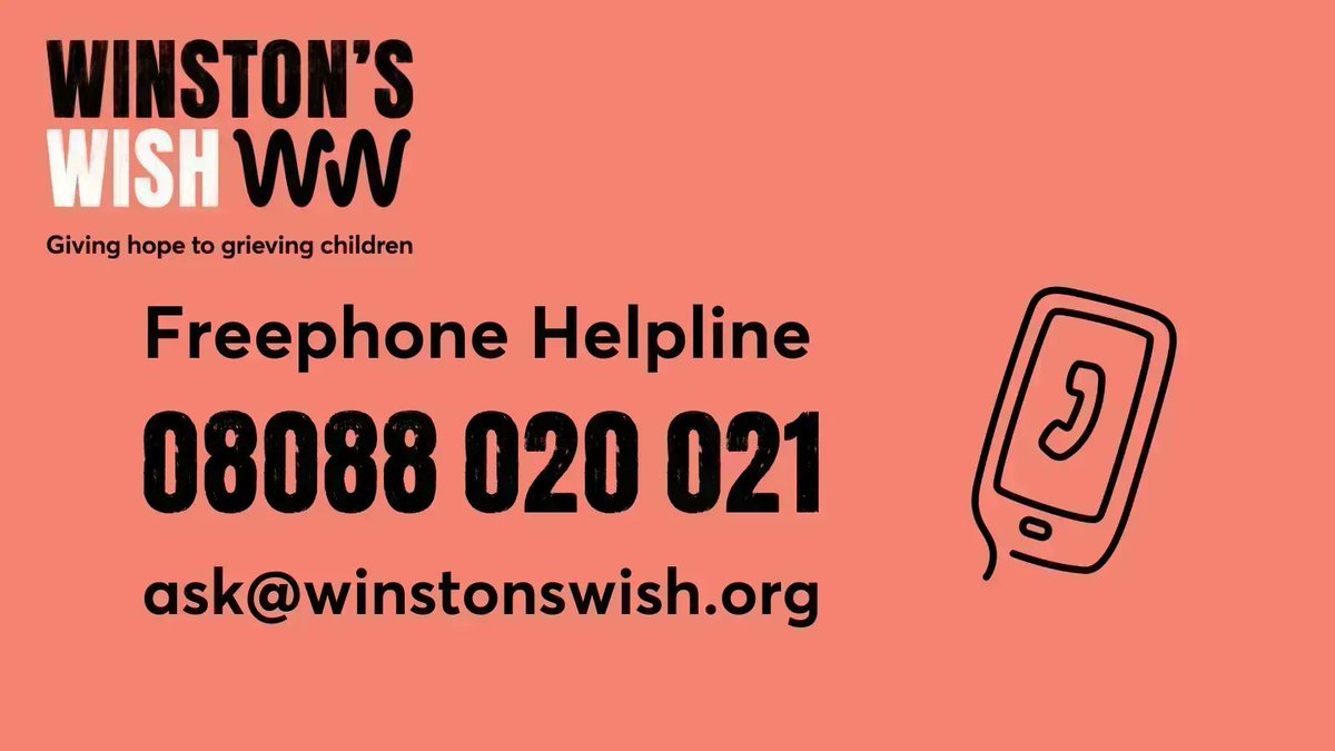 winstonswish's tweet photo. Our Freephone Helpline is now open from 8am-8pm, Monday-Friday! If you're a grieving young person or an adult supporting them, please talk to us. 
☎️ 08088 020 021
📧 ask@winstonswish.org
💻 https://t.co/9Z8dACEPUr https://t.co/hI1fj0WEkY