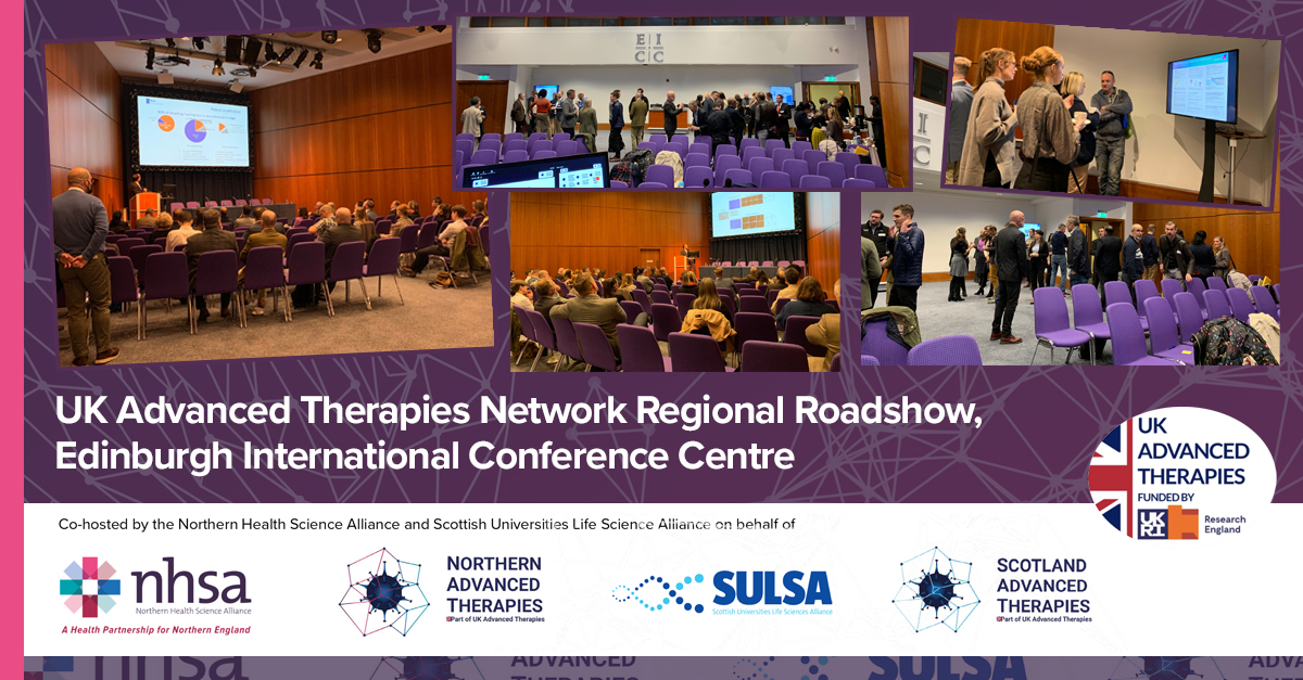Thank you to everyone who joined us at the #UKATRoadshow in sunny Edinburgh today! It's been a fantastic afternoon. Great to hear from the speakers &amp; fascinating insights on a growing sector + poster presentations, panel discussions &amp; networking. Exciting times #AdvancedTherapies
