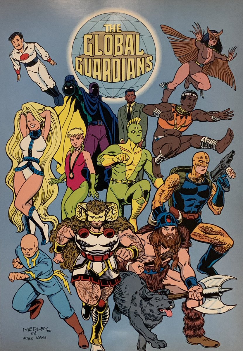 WhosWhoDC's tweet photo. The Global Guardians

(Hero Team)

Jack O’Lantern, Owlwoman, Dr. Mist, Rising Sun, Tuatara, Godiva, Bushmaster, Impala, Little Mermaid, Wild Huntsman, Thunderlord, Olympiad

Art by Linda Medley &amp; Arthur Adams

#dccomics #globalguardians https://t.co/9ym4QQ8nmr
