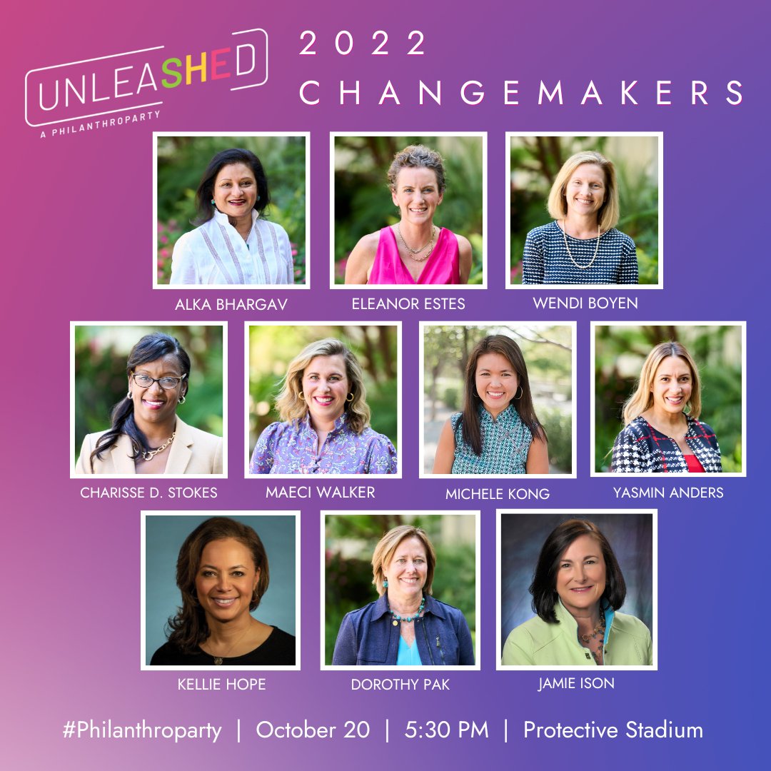 WomensFdnAL's tweet photo. Unleashed: A Philanthroparty, Presented by EBSCO Industries, Inc. is only ten days away. Be sure to reserve your spot + make a donation in honor of YOUR 2022 Changemaker at https://t.co/3nEFUzN5Bt!
#WFAUnleashed #Philanthroparty https://t.co/M60P3evPH3