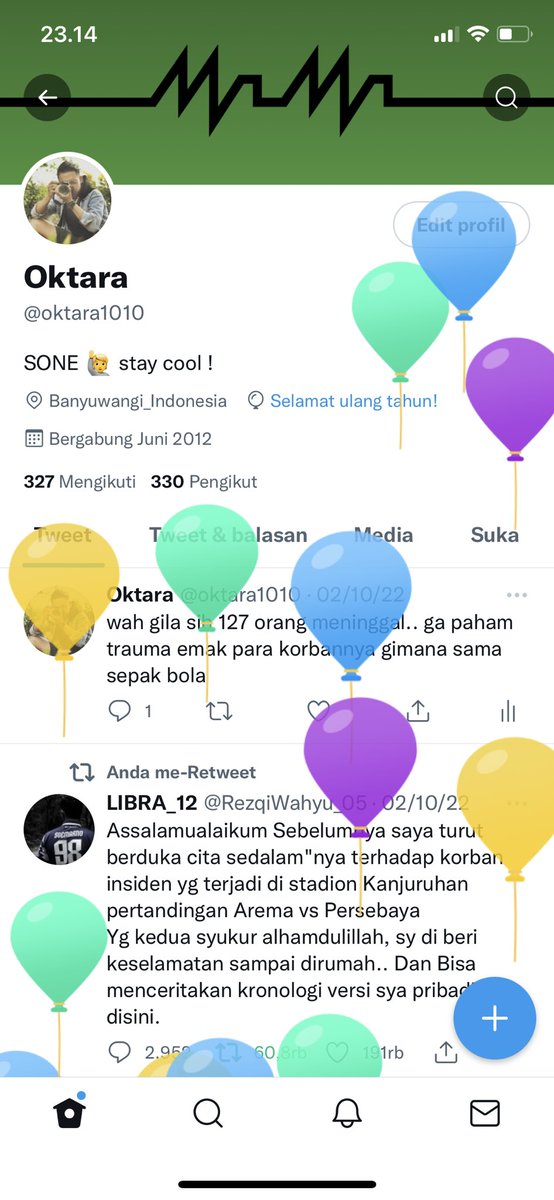 wahhh terimakasih balon onlennya twitter
hbd to me #1010