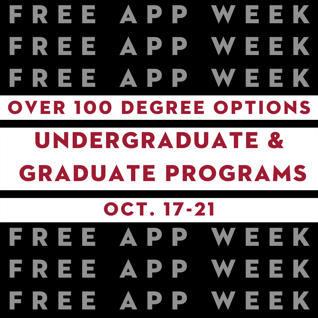 UAOnline's tweet photo. Free Application Week begins in ONE WEEK! Apply for an undergraduate or graduate program for free. Your application fee will be waived with a redemption code. Fill out our form to receive the code!➡️ https://t.co/c36uRY62wf 🅰️ 🐘 #RollTide #WhereLegendsLogIn https://t.co/q7QL7hd79Q