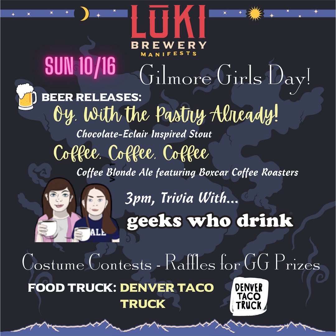 Lukibrew's tweet photo. The Grand Opening of our neighbors, @RedLightHealth, food trucks galore, and the countdown to our big Gilmore Girls day this Sunday that includes 2 new beer releases. It's a packed week!

#Lukibrew #StateOfCraftBeer #Arvada #ColoradoCraft #SeekTheSource  #FoodTruck #GilmoreGirls https://t.co/U08TQc5MQy
