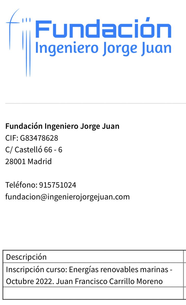 Juan Fco. Carrillo (@juanfcocar) on Twitter photo Que mejor que invertir en ti mismo. Deseando empezar el curso de Energías Renovables Marinas impartido por la <a href="/Fundacion_IJJ/">Fundación Ingeniero Jorge Juan</a>. Que mejor que invertir en ti mismo. Deseando empezar el curso de Energías Renovables Marinas impartido por la <a href="/Fundacion_IJJ/">Fundación Ingeniero Jorge Juan</a>.