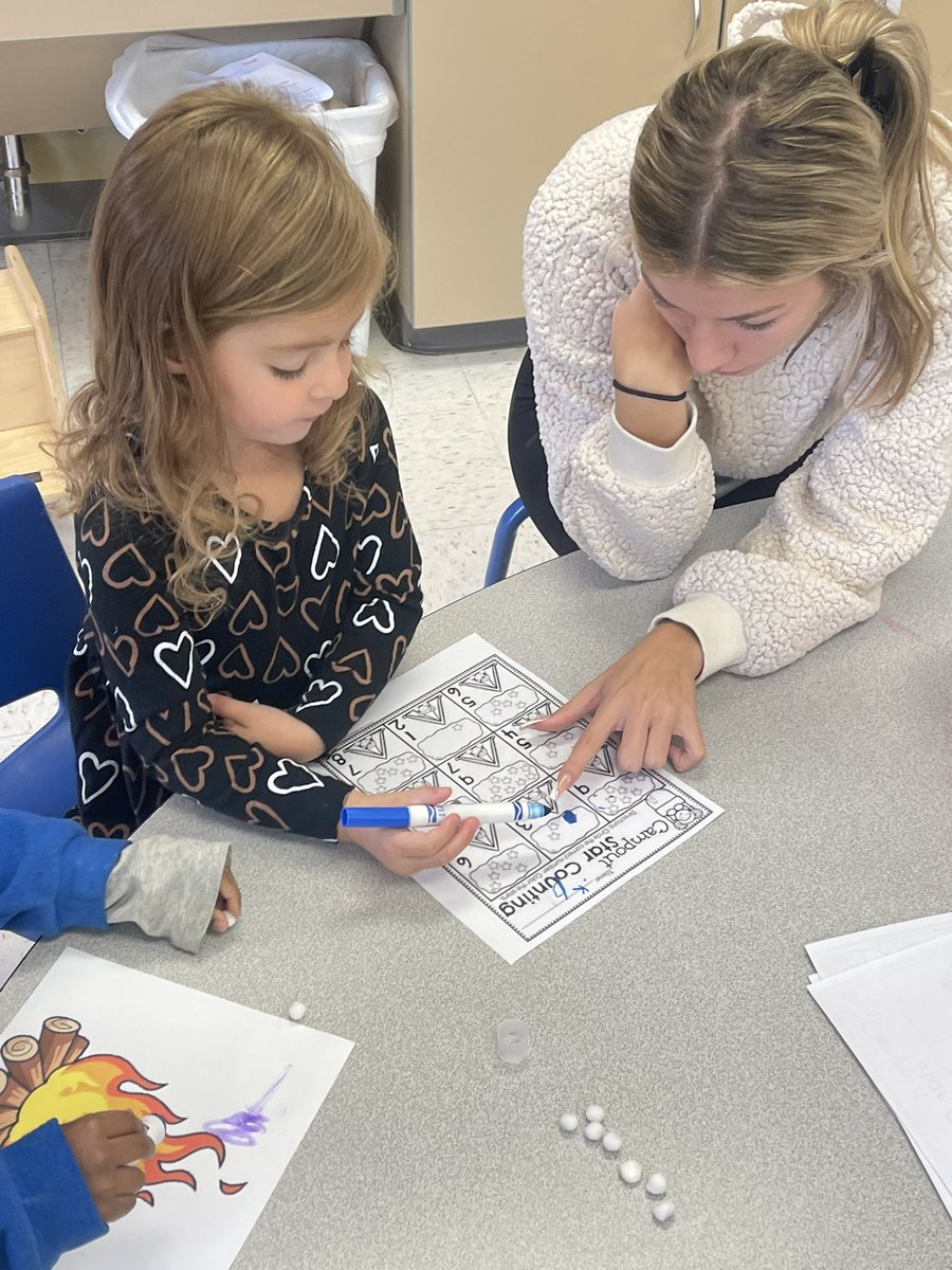 NCHSPreschool's tweet photo. Ms Rachel offered a variety of counting based centers activities for the preschoolers to engage in #campingweek #partnersingrowth @NCHSOFFICIAL @NCHSRedhawksCTE https://t.co/0V9M6UnE56