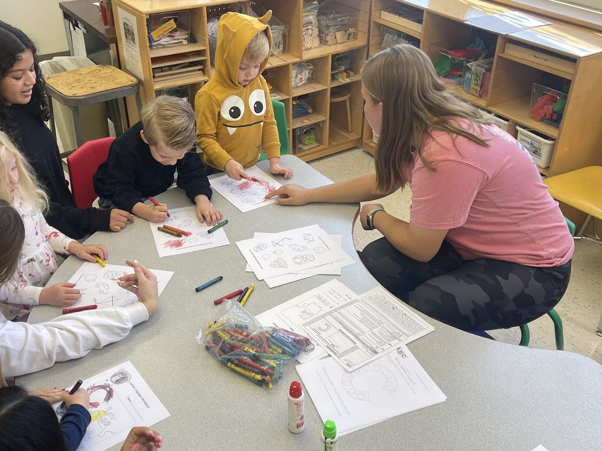 NCHSPreschool's tweet photo. Ms Jamie offered a variety of C themed centers activities for the preschoolers to engage in #letterC #campingweek #partnersingrowth @NCHSOFFICIAL @NCHSRedhawksCTE https://t.co/xEzLz6pTQh