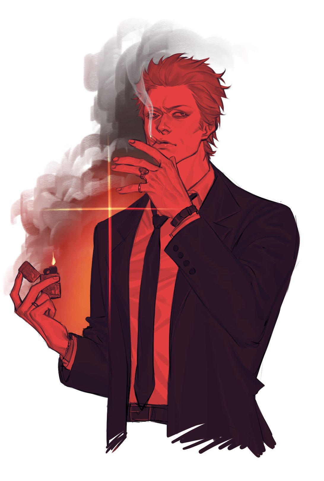 Draw vergil dmc5 smoking a cigarette