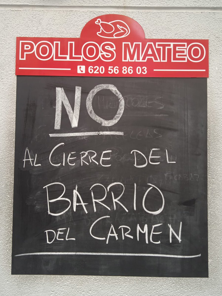 CierranMiBarrio's tweet photo. Iniciamos una recogida de firmas en 67 establecimientos para pedir que el Barrio del Carmen no se convierta en un gueto.

#CierranMiBarrio https://t.co/Gfn5h5weqF