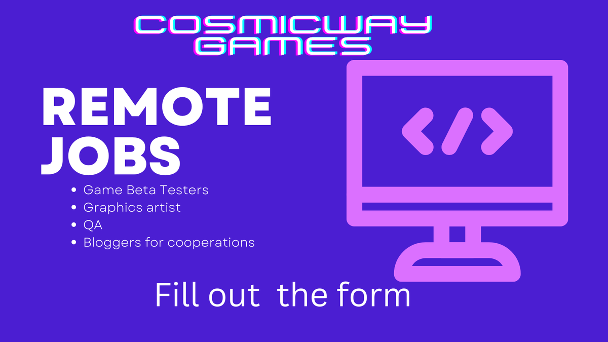 GamesDevlHR's tweet photo. Dream job🚀New Mеtаvеrse GAME🚀
😃Our Team Looking for:
1️⃣ Beta-Testers (pre-sale access included) - From 25$/H + for finding the bug up to 1500$ 
2️⃣ Graphics Artists
3️⃣ Bloggers and Influencers for cooperation 
Apply:
https://t.co/duIwi7ZH7a
#jobs #freelance #gaming https://t.co/DtvwZSBhma