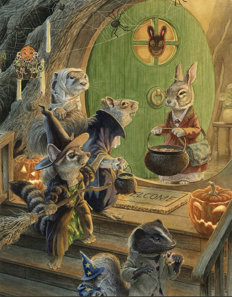 TitaniasRealm's tweet image. Could trick-or-treating be any cuter than this? Illustration by Chris Dunn