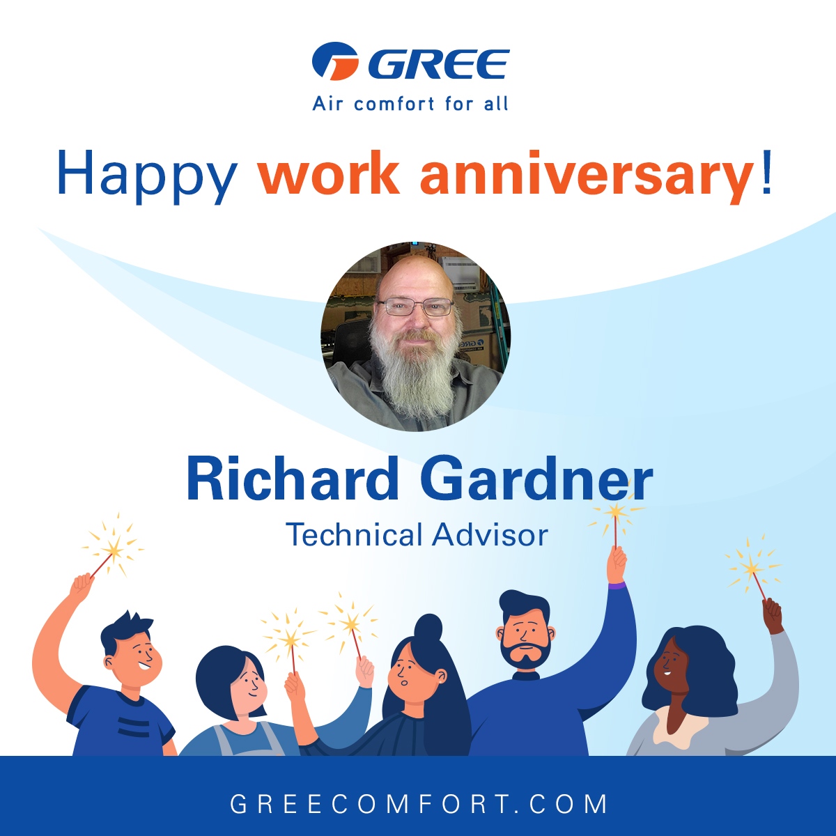 greecomfortac's tweet photo. Happy Work Anniversary to our awesome Technical Advisor, Richard Gardner 🎉
We are so grateful to have hard workers like you be part of the GREE team!
Workers like you help GREE truly thrive ✨
Learn more at https://t.co/CmcNkU8fXV
#workanniversary #gree #gogree #greecom... https://t.co/JwMwA7n1X0