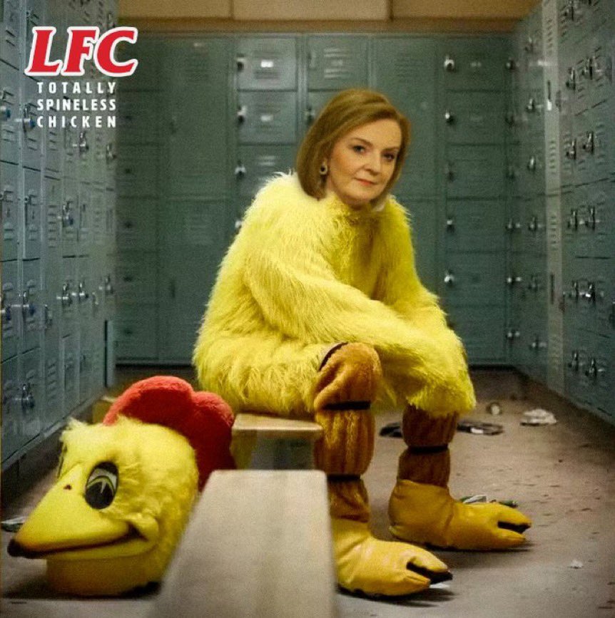 BrexitBuster's tweet photo. @SkewSmug @trussliz @Lionesses Or a chicken.
#ChickenTruss https://t.co/UUA1X938oJ